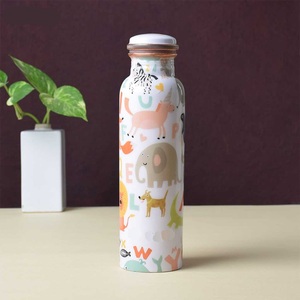 Bouteille en cuivre émaillé indien simple avec bouchon anti-fuite – Vente en gros - Product Image 2