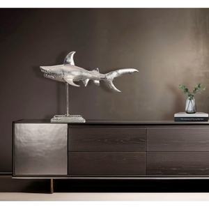 Escultura de Tiburón de Metal Hecha a Mano, Figura Animal Moderna, Decoración de Mesa para Sala de Estar - Product Image 2