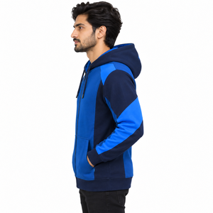 Sudadera con capucha y cremallera para hombre, personalizada, con cremallera completa, material de forro polar ligero, textura suave, ajuste cómodo, uso diario, OEM - Product Image 3