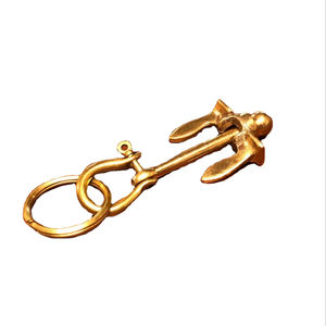 พวงกุญแจรูปสมอเรือทองเหลืองขายดีประจำปี 2026 พร้อมพวงกุญแจทองเหลืองสไตล์โบราณเคลือบทอง จำหน่ายโดยผู้ส่งออก - Product Image 1
