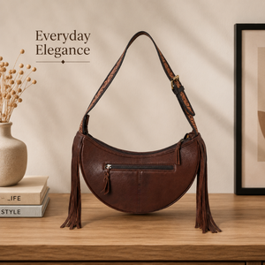 Handcrafted Hair On Cowhide Leather Western Shoulder Bag Tooled Leather Hobo <b>Purse</b> Fringe Handbag Adjustable Strap Everyday - Product Image 2