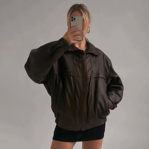 Chaqueta de Cuero Extra Grande de Moda Nueva a Precio de Mayoreo Personalizada para Mujer, Abrigo de Invierno con Cierre para Mujer - Product Image 1
