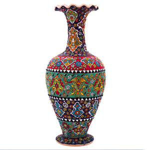 แจกันเซรามิคลายดอกไม้สีเหลืองอาทิตย์ คอแจกันทรงหยัก ของตกแต่งทันสมัยราคาขายส่ง - Product Image 5