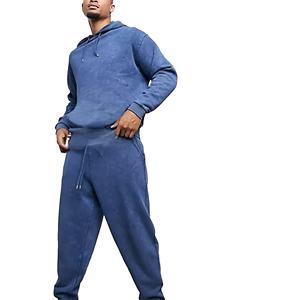 Ensemble de survêtement délavé pour homme de qualité supérieure, en tissu respirant, pour le sport et le jogging, avec sweat à capuche et pantalon, grande taille, style streetwear décontracté, OEM, très demandé - Product Image 1