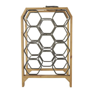 Modern Minimalistic 6 Bottle <b>Tabletop</b> Wine Rack Heavy-Duty Black Wrought Iron Countertop Wine Storage Holder Display Stand - Product Image 4