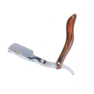 ZACHARAY INDUSTRIES-maquinilla de afeitar de acero inoxidable con mango de madera, plegable, de alta calidad, con etiqueta privada - Product Image 4