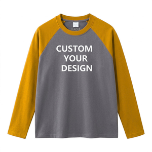 Camiseta raglan de alta calidad 100% algodón para hombre, con logo personalizado, manga larga, bloques de color, estilo béisbol, para ropa urbana. - Product Image 5