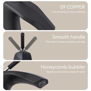 Rubinetto Monocomando Nero Opaco per Lavabo - Product Image 6