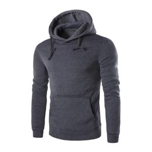 Sudadera con Capucha para Hombre, Color Gris Carbón, Mezcla de Algodón, Estilo Deportivo, con Bolsillo Frontal, Casual, OEM, ODM - Product Image 3