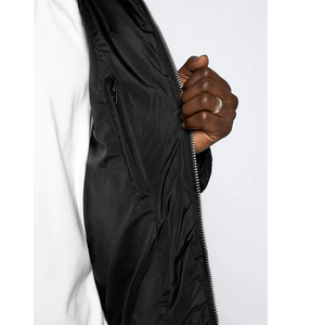 Hooded Quilted Jacket Men <b>Winter</b> Zipper Closure Solid Color Regular Fit Puffer Outerwear 100% Polyester <b>Thick</b> Warm <b>Coat</b> - Product Image 4