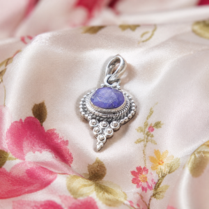 Collier pendentif vintage en argent sterling 925 avec saphir bleu ovale serti clos, plaqué or rose et or jaune, bijoux faits à la main pour - Product Image 5