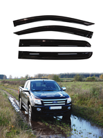Déflecteurs de vitres GCS FD743 pour Ford Ranger 2012 et plus, pare-soleil, protection contre la pluie, visière de fenêtre en acrylique, décoration, double adhésif 3M