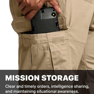 Pantalones cargo tácticos personalizados para hombre con diseño multibolsillo ligeros, duraderos y transpirables con opciones de marca personalizadas - Product Image 3