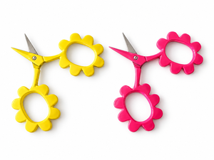 Maßgefertigte Marken-Blumenschere Bunt Gelb Rosa Näh- und Stickerei-Schneidewerkzeuge Florales Griffdesign OEM Einzelhandel Blis - Product Image 2