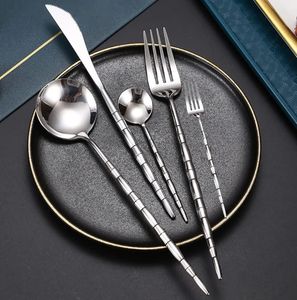 Juego de Cubiertos Modernos, Utensilios de Cocina, Vajilla de Acero Inoxidable, Cuchara de Acero Inoxidable, Tenedor de Acero Inoxidable, Cuchillo de Acero Inoxidable, Elegante - Product Image 4