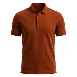 Polo en piqué à manches courtes pour homme, couleur unie, décontracté, tricoté, coupe classique - Product Image 1