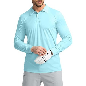 Polo de Manga Larga para Hombre, Color Sólido, Corte Ajustado, Informal, Tejido de Punto, Gris Oscuro - Product Image 4