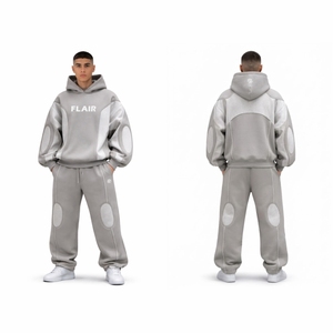 ชุดวอร์มเทคฟลีซโอเวอร์ไซส์สำหรับผู้ชาย – ชุดเสื้อฮู้ดและกางเกงจ็อกเกอร์สตรีทแวร์ระดับพรีเมียม - Product Image 5