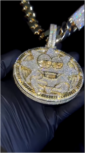 CONCEPTION Colgante Hiphop Personalizado de Plata 925 con Moissanita Certificada GRA, Corte Brillante Redondo, Estilo Iced Out, para Fiesta Unisex - Product Image 4