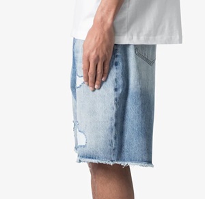 Shorts en jean décontractés pour homme, taille mi-haute, séchage rapide, respirants, écologiques, style vintage, vente en gros OEM, haute qualité, été, best-seller - Product Image 3