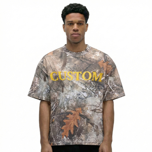 OEM ODM Men's <b>Camouflage</b> Sublimation <b>T</b>-<b>Shirt</b> Short Sleeve O-Neck Tee Custom Yellow Text Graphic Top Manufacture Custom Logo - Product Image 3