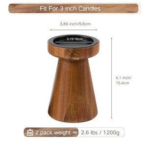 Portavelas Geométrico de Madera de Acacia, Estilo Rústico Desgastado, Venta al por Mayor - Product Image 3