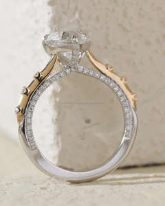 Igi/gia แล็บตัดเพชรวินเทจ14K สีเหลืองแหวนแต่งงาน/งานหมั้นใส่ได้ทั้งชายและหญิงสีขาวทองคุณภาพดีสำหรับงานปาร์ตี้ครบรอบ-คุ้มค่า - Product Image 3