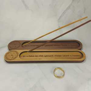 Brûleur d'encens décoratif pour la maison, porte-bâtonnets d'encens, plateau, intérieur blanc, finition bois naturel, diffuseur aromatique, utilisation toute saison - Product Image 5
