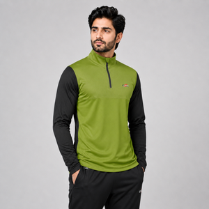 T-shirts à manches longues pour hommes, qualité supérieure, demi-zip, couleur unie, coupe classique, personnalisables, vierges - Product Image 4