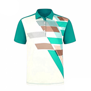 Polo de Manga Corta para Hombre, Estampado Geométrico, Secado Rápido, Estilo Deportivo, Morado, Blanco, Azul, Rosa - Product Image 3