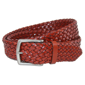 Cinturón Trenzado de Cuero Genuino para Hombre 2026 con Logotipo Personalizado, Hebilla de Latón, Estilo Casual, Venta al por Mayor OEM, Tejido Artesanal - Product Image 1