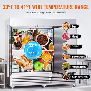 Frigorifero Commerciale Verticale in Acciaio Inox da 60,42 Cu.ft con 3 Porte, Larghezza 82,5 Pollici, per Cucine Professionali - Product Image 5