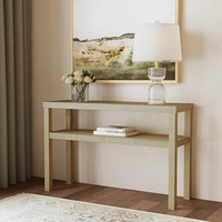 Table de canapé en fer à 2 niveaux et de forme rectangulaire, mobilier moderne pour salon, idéal pour la décoration de maison de style côtier
