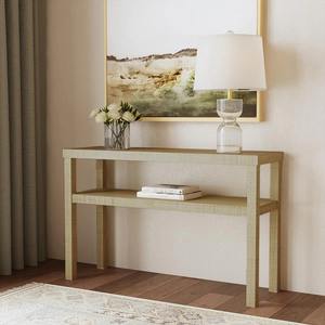 Table de canapé en fer à 2 niveaux et de forme rectangulaire, mobilier moderne pour salon, idéal pour la décoration de maison de style côtier - Product Image 2