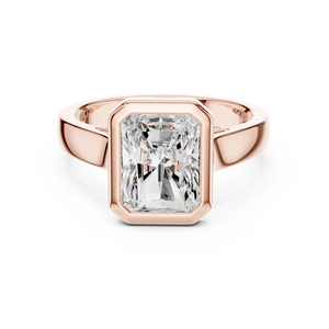 2CT 18K Rose Gold Radiant Cut Lab Grown Diamond Bezel Modern Engagement Ring Custom Fine Jewelry Wedding Ring IGI Certified - Product Image 1