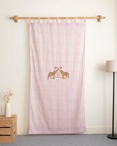Rideau en tissu rayé imprimé à la main en coton, idéal pour la décoration des fenêtres et portes du salon et de la chambre – Vente chaude - Product Image 4