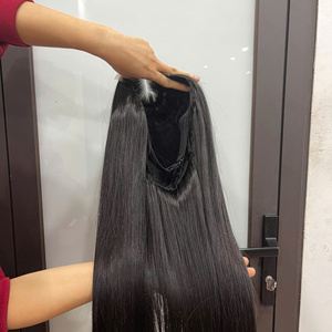 Meilleure vente : Extensions de cheveux humains vietnamiens lisses, noirs et colorés, avec dentelle transparente et raie au milieu - Product Image 4