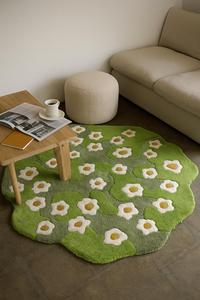 Designer Abstract Irregular Rug Premium Multicolor floral green and white Pattern <b>Carpet</b> Christmas & New Year Gift - Product Image 1