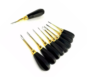 Juego de Elevadores Dentales Dorados y Negros, Instrumentos Quirúrgicos Dentales de Alta Calidad Clase I - Product Image 5