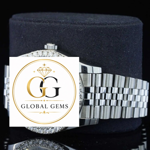Reloj de Lujo con Diamantes Moissanite de Primera Calidad, Caja Cuadrada, Esfera con Números Romanos para Hombre, Disponible para Exportación desde India - Product Image 3