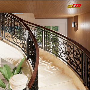 Rampe d'escalier en fer forgé de qualité supérieure avec motifs personnalisés pour villas, maisons, hôtels et appartements haut de gamme - Product Image 6