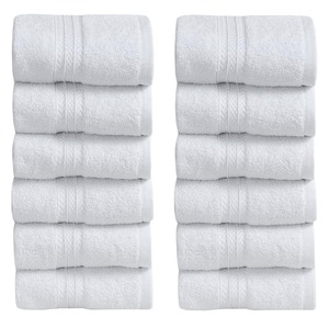 Serviette de bain en coton pur de luxe 550 GSM, blanche, douce et moelleuse, très absorbante, pour hôtel, spa, resort, salle de sport et usage domestique - Product Image 2