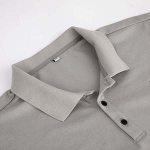 Chemises polo pour hommes personnalisées, couleur gris uni, manches courtes, coupe ajustée, style boutonné, chemises polo pour hommes à prix avantageux - Product Image 4