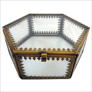 กล่องใส่เครื่องประดับแก้วคลาสสิกพร้อมกรอบโลหะทนทาน กล่องใส่เครื่องประดับแก้วใสหรูหราพร้อมโครงโลหะ - Product Image 3