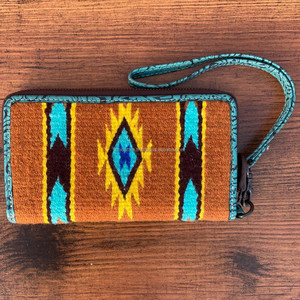 กระเป๋าสตางค์หนังสไตล์ตะวันตก aztec สำหรับผู้หญิงมาใหม่กระเป๋าคลัทช์ทำจากหนังมีเอกลักษณ์หลากสี - Product Image 3