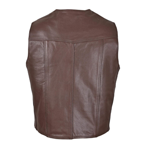 Chaleco de cuero genuino de alta resistencia para hombre, venta al por mayor, buen material, chaleco de cuero para motocicleta en venta - Product Image 2