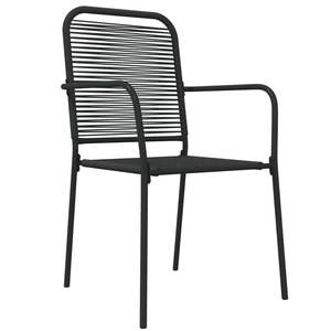 Ensemble de salle à manger de jardin de taille moyenne en corde de coton noir et acier thermolaqué - Product Image 5