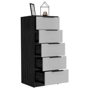 Egeo deposito cassettone verticale 5 cassetti E-SHOP collezione bianco/rovere Smokey - Product Image 5