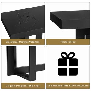 Handmade Modern Oak Entryway <b>Console</b> <b>Table</b> Long Sofa <b>Table</b> for Hallway Living Room Foyer or Bedroom Finished in <b>Black</b> - Product Image 5
