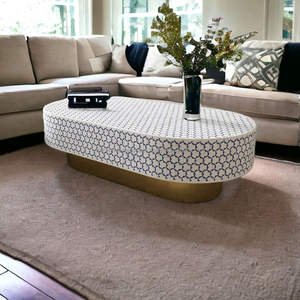 Mopa hecha a mano de calidad artesanal natural con incrustaciones de hueso, mesa de centro contemporánea para sala de estar con lado de estilo elegante para venta de exportación - Product Image 2